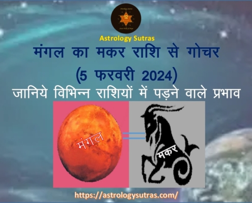 मंगल का मकर राशि से गोचर 5 फरवरी 2024---Astrology Sutras