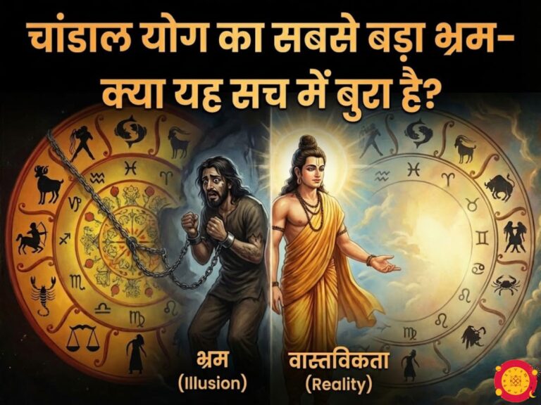 Kundli Chart showing Jupiter and Rahu conjunction for Chandal Yoga