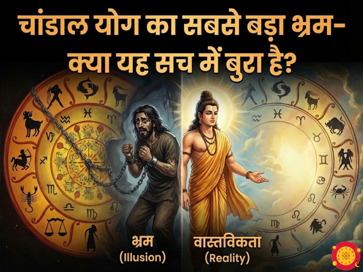 Kundli Chart showing Jupiter and Rahu conjunction for Chandal Yoga