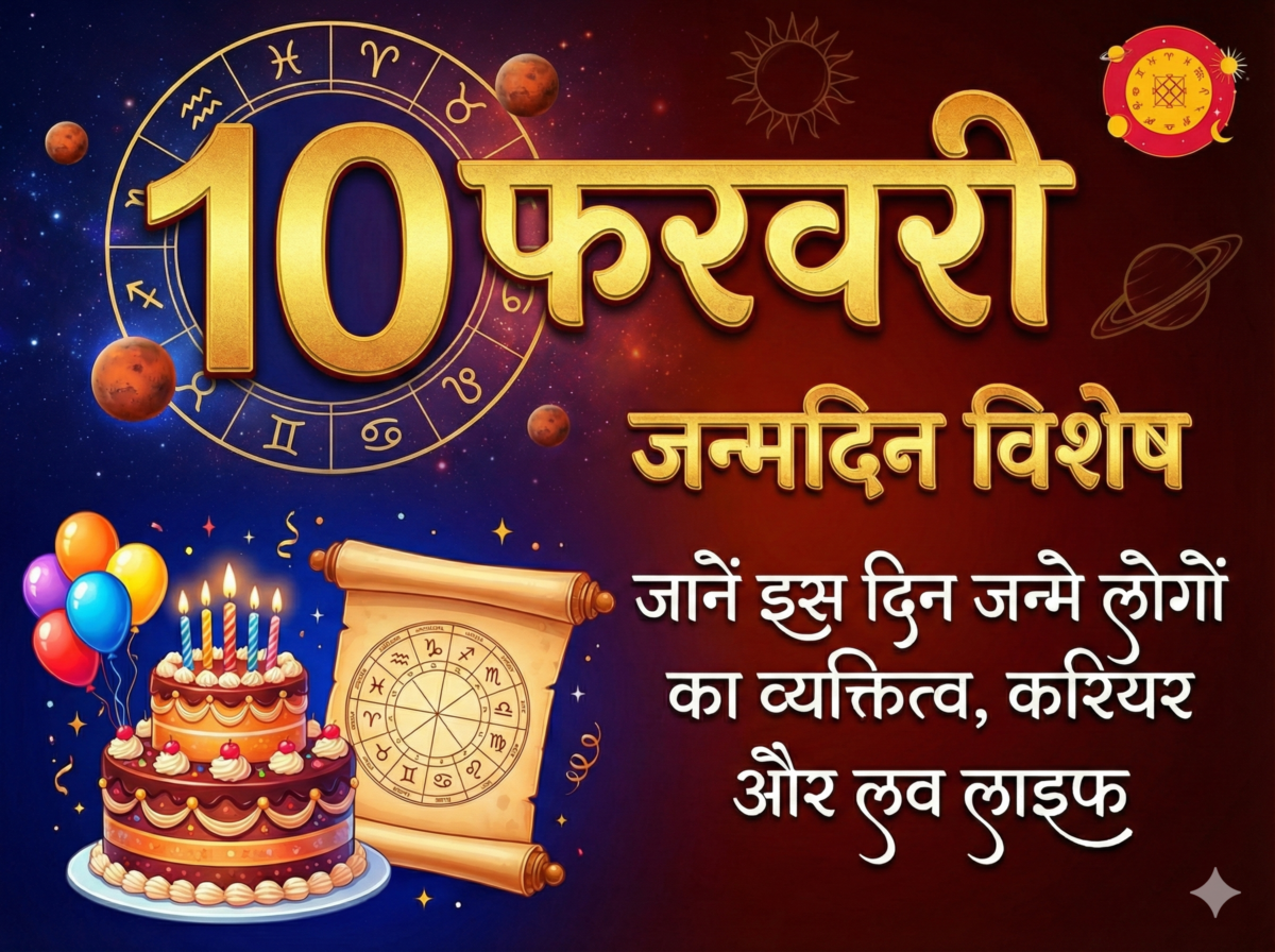 10 फरवरी जन्मदिन विशेष पोस्टर: मूलांक 1 (सूर्य) का व्यक्तित्व, करियर और लव लाइफ (10 February Birthday Personality)