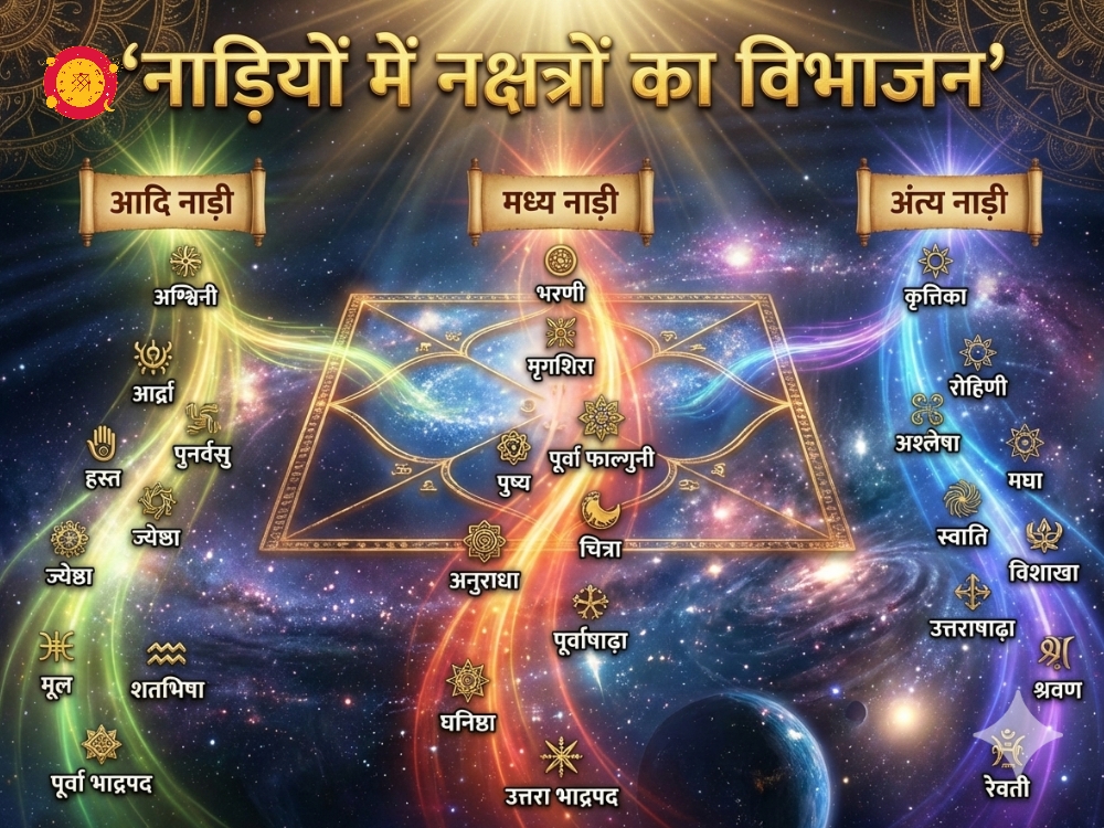 नाड़ियों में 27 नक्षत्रों का विभाजन (आदि, मध्य, अंत्य) - Nakshatra in Nadi Astrology