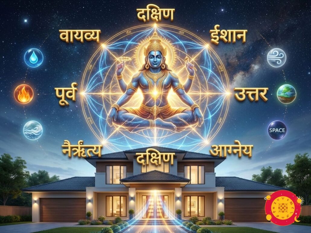 वास्तु शास्त्र दिशाओं का ज्ञान - Vastu Purusha Mandala 3D Image in Hindi