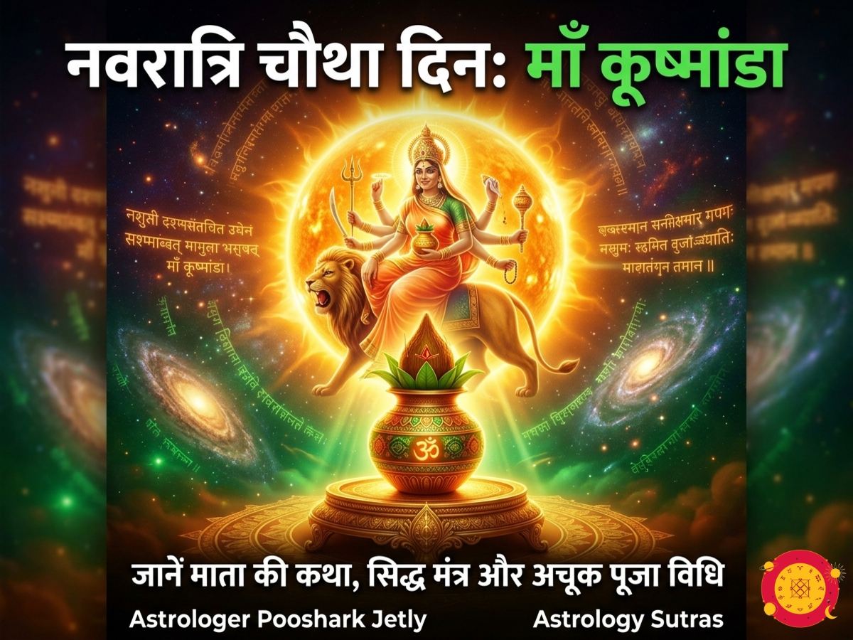 नवरात्रि चौथा दिन माँ कूष्मांडा पूजा विधि कथा मंत्र ब्रह्मांड रहस्य