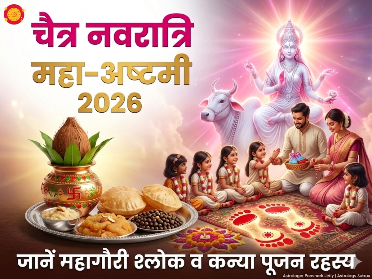 चैत्र नवरात्रि महा अष्टमी 2026 महागौरी कन्या पूजन रहस्य हलवा पूरी