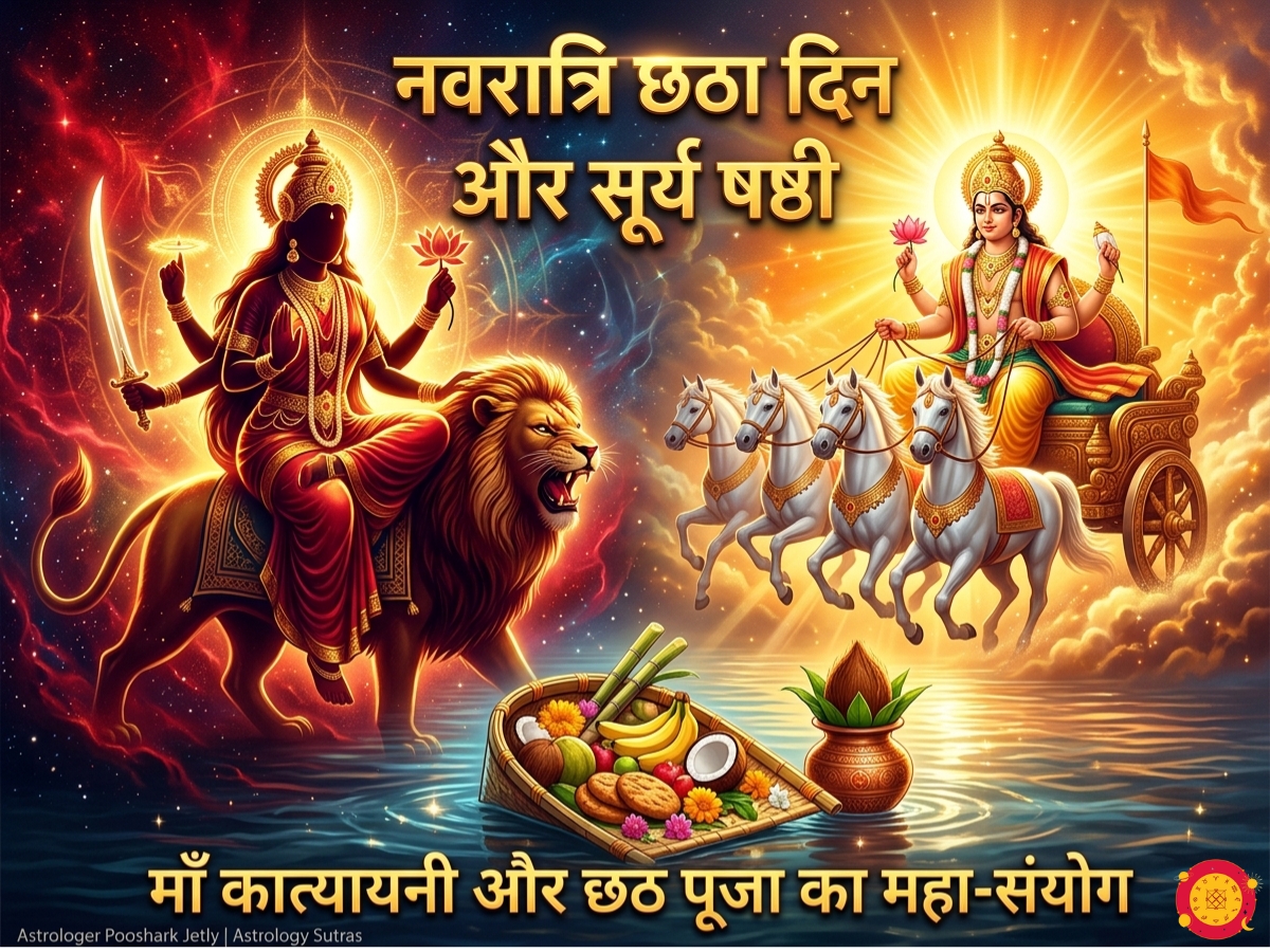 नवरात्रि छठा दिन माँ कात्यायनी सूर्य षष्ठी चैती छठ पूजा महा संयोग