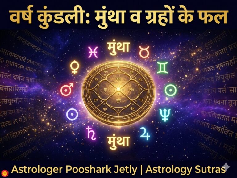 वर्ष कुंडली के विभिन्न भावों में मुंथा व ग्रहों के फल