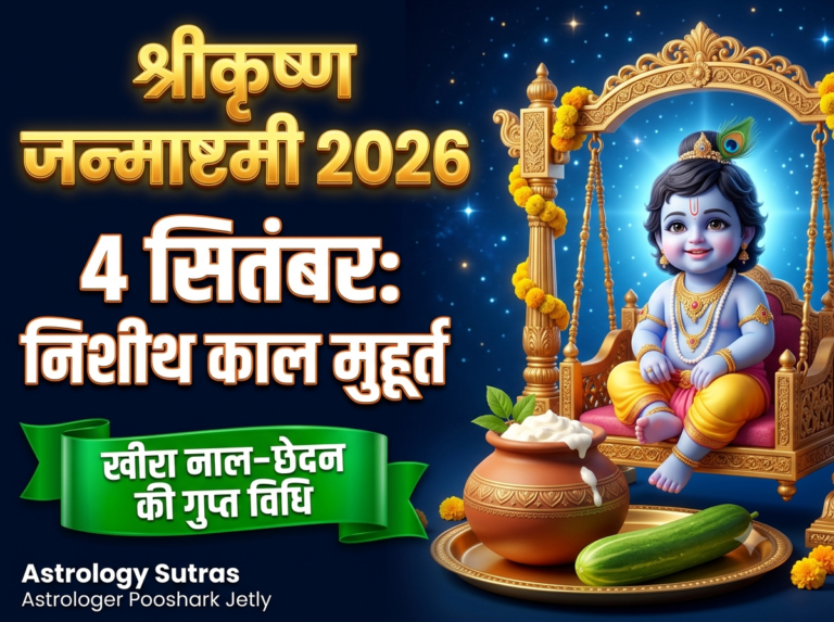 श्रीकृष्ण जन्माष्टमी 2026: 4 सितंबर को रखा जाएगा व्रत, जानें निशीथ काल मुहूर्त, खीरा नाल-छेदन विधि व शास्त्रोक्त रहस्य